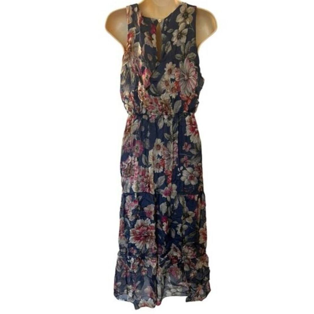 Lara g womens large maxi dress long fairy blue pink coastal resort wear tiered - Picture 3 of 8
